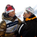 Princess Astrid, Mrs Ferner congratulates Marit Bjørgen after Bjørgen's gold on the 10 km cross country (Photo: Lise Åserud / Scanpix)